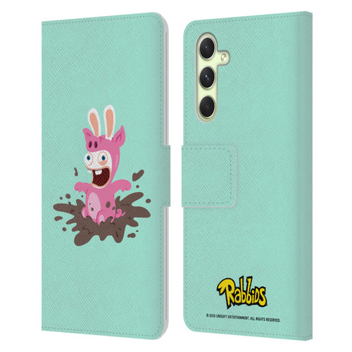 Rabbids Costumes Pig Leather Book Wallet Case Cover For Samsung Galaxy A54 5G