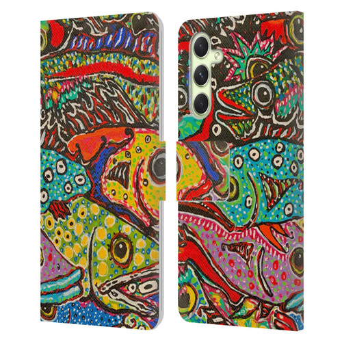 Mad Dog Art Gallery Assorted Designs Many Mad Fish Leather Book Wallet Case Cover For Samsung Galaxy A54 5G
