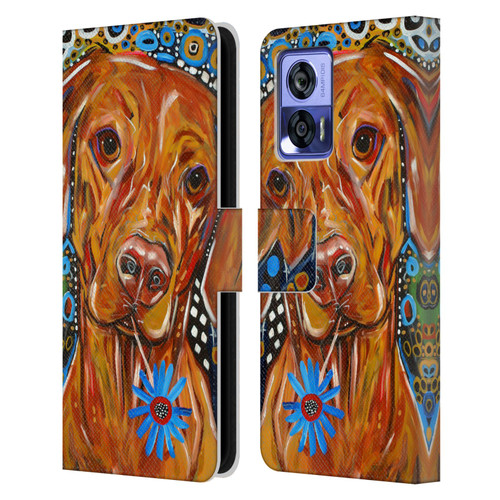 Mad Dog Art Gallery Dogs 2 Viszla Leather Book Wallet Case Cover For Motorola Edge 30 Neo 5G