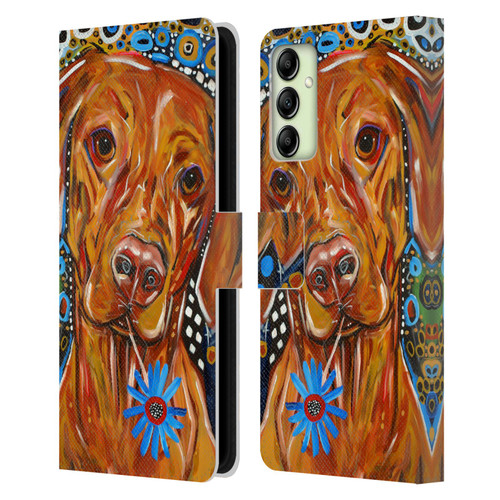 Mad Dog Art Gallery Dogs 2 Viszla Leather Book Wallet Case Cover For Samsung Galaxy A14 5G
