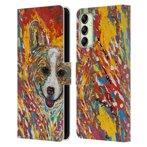Mad Dog Art Gallery Dog 5 Corgi Leather Book Wallet Case Cover For Samsung Galaxy A14 5G