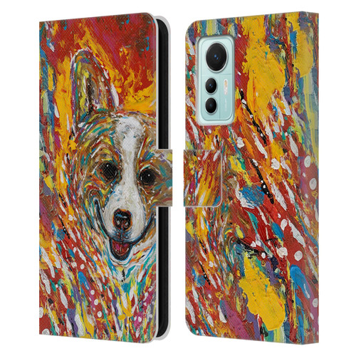 Mad Dog Art Gallery Dog 5 Corgi Leather Book Wallet Case Cover For Xiaomi 12 Lite