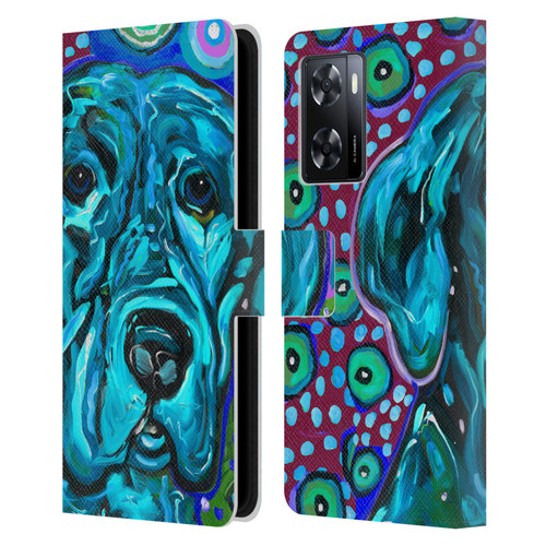 Mad Dog Art Gallery Dogs Aqua Lab Leather Book Wallet Case Cover For OPPO A57s