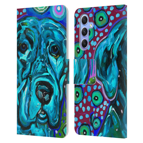 Mad Dog Art Gallery Dogs Aqua Lab Leather Book Wallet Case Cover For Samsung Galaxy A34 5G