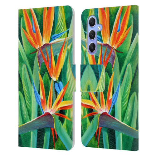 Graeme Stevenson Assorted Designs Birds Of Paradise Leather Book Wallet Case Cover For Samsung Galaxy A34 5G
