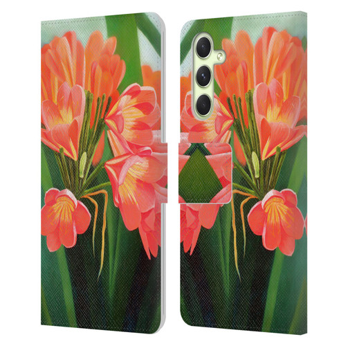 Graeme Stevenson Assorted Designs Flowers 2 Leather Book Wallet Case Cover For Samsung Galaxy A54 5G