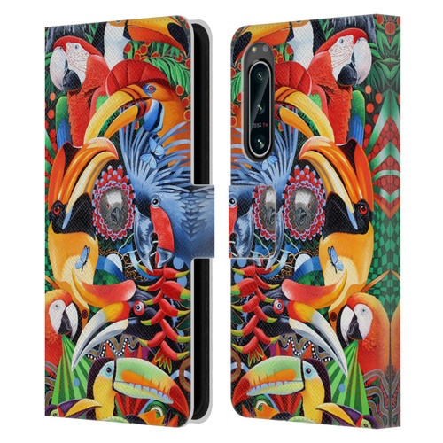 Graeme Stevenson Assorted Designs Birds 2 Leather Book Wallet Case Cover For Sony Xperia 5 IV