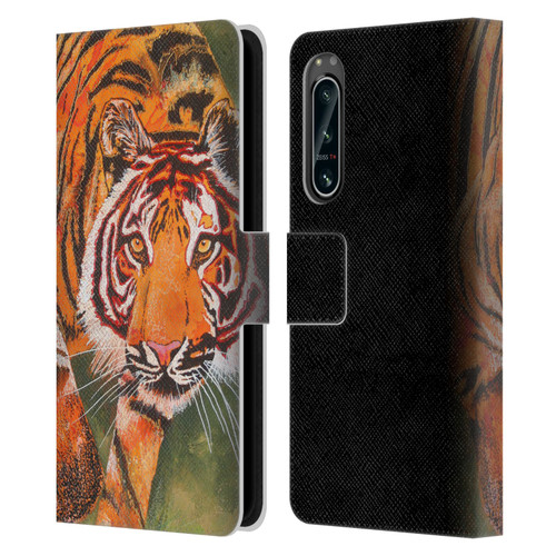 Graeme Stevenson Assorted Designs Tiger 1 Leather Book Wallet Case Cover For Sony Xperia 5 IV
