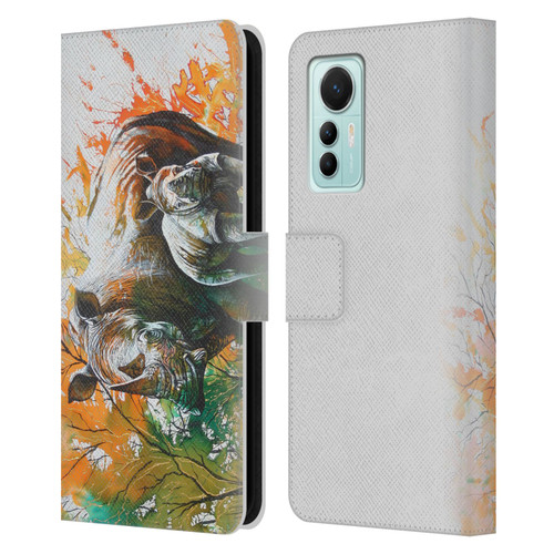 Graeme Stevenson Assorted Designs Rhino Leather Book Wallet Case Cover For Xiaomi 12 Lite