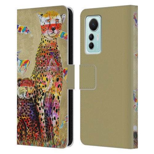 Graeme Stevenson Colourful Wildlife Cheetah Leather Book Wallet Case Cover For Xiaomi 12 Lite