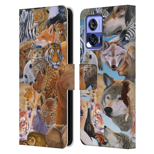 Graeme Stevenson Wildlife Animals Leather Book Wallet Case Cover For Motorola Edge 30 Neo 5G
