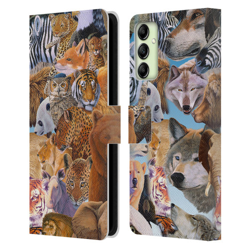 Graeme Stevenson Wildlife Animals Leather Book Wallet Case Cover For Samsung Galaxy A14 5G