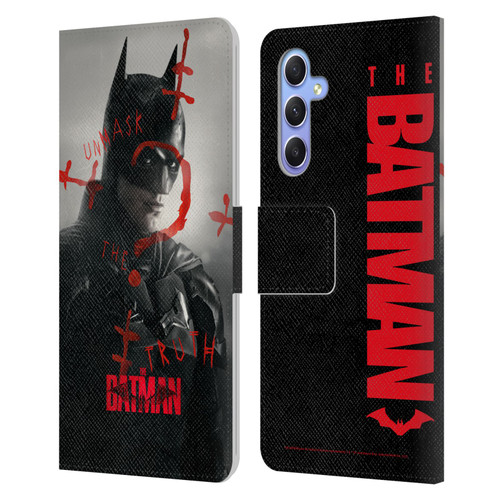 The Batman Posters Unmask The Truth Leather Book Wallet Case Cover For Samsung Galaxy A34 5G