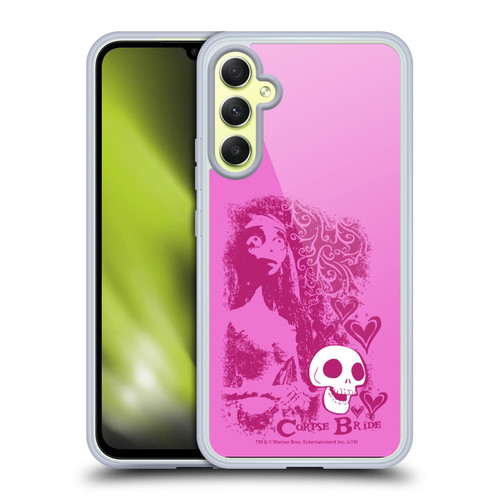 Corpse Bride Key Art Pink Distressed Look Soft Gel Case for Samsung Galaxy A34 5G