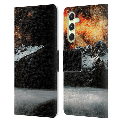 Patrik Lovrin Dreams Vs Reality Burning Galaxy Above Mountains Leather Book Wallet Case Cover For Samsung Galaxy A54 5G