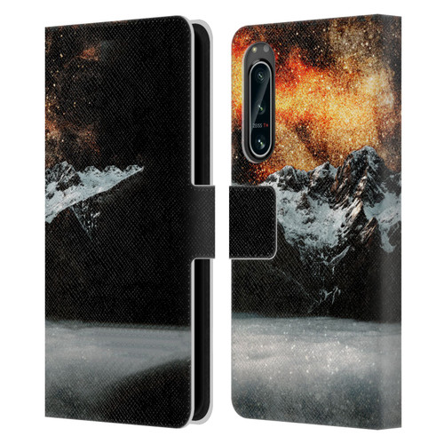 Patrik Lovrin Dreams Vs Reality Burning Galaxy Above Mountains Leather Book Wallet Case Cover For Sony Xperia 5 IV