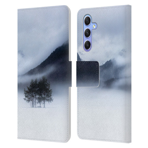 Patrik Lovrin Magical Foggy Landscape Fog, Mountains And A Tree Leather Book Wallet Case Cover For Samsung Galaxy A34 5G
