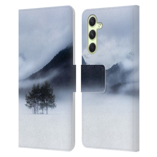 Patrik Lovrin Magical Foggy Landscape Fog, Mountains And A Tree Leather Book Wallet Case Cover For Samsung Galaxy A54 5G