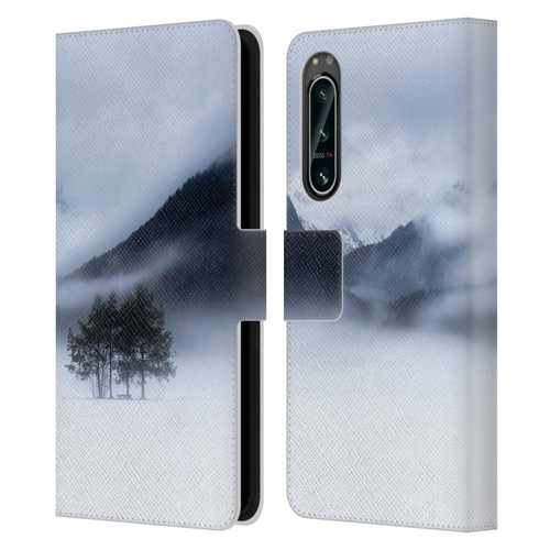 Patrik Lovrin Magical Foggy Landscape Fog, Mountains And A Tree Leather Book Wallet Case Cover For Sony Xperia 5 IV