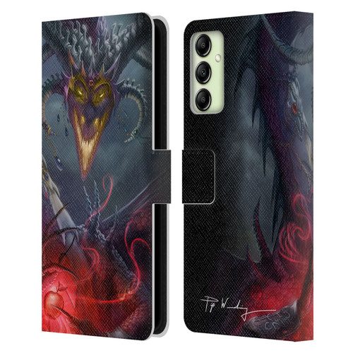 Piya Wannachaiwong Black Dragons Enchanted Leather Book Wallet Case Cover For Samsung Galaxy A14 5G