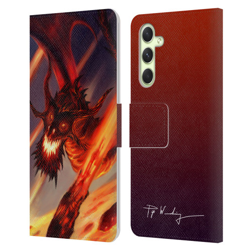 Piya Wannachaiwong Dragons Of Fire Soar Leather Book Wallet Case Cover For Samsung Galaxy A54 5G