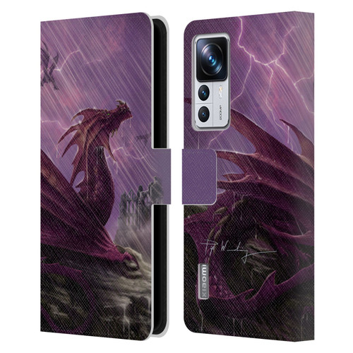 Piya Wannachaiwong Dragons Of Sea And Storms Thunderstorm Dragon Leather Book Wallet Case Cover For Xiaomi 12T Pro