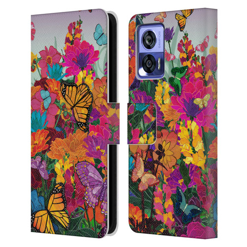 Suzan Lind Butterflies Garden Leather Book Wallet Case Cover For Motorola Edge 30 Neo 5G