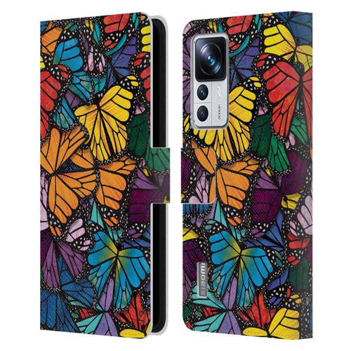 Suzan Lind Butterflies Monarch Leather Book Wallet Case Cover For Xiaomi 12T Pro