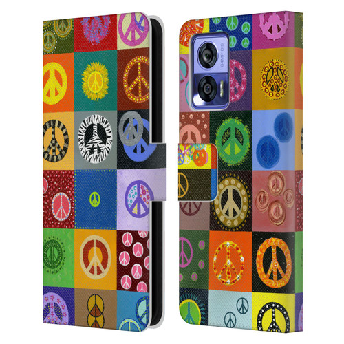 Suzan Lind Colours & Patterns Peace Quilt Leather Book Wallet Case Cover For Motorola Edge 30 Neo 5G