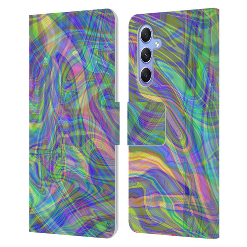 Suzan Lind Colours & Patterns Iridescent Abstract Leather Book Wallet Case Cover For Samsung Galaxy A34 5G