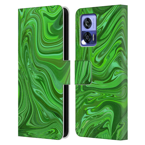 Suzan Lind Marble Emerald Green Leather Book Wallet Case Cover For Motorola Edge 30 Neo 5G