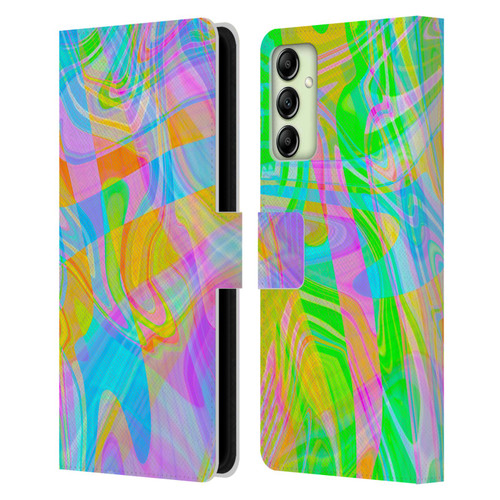 Suzan Lind Marble Abstract Rainbow Leather Book Wallet Case Cover For Samsung Galaxy A14 5G