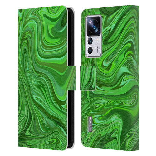 Suzan Lind Marble Emerald Green Leather Book Wallet Case Cover For Xiaomi 12T Pro