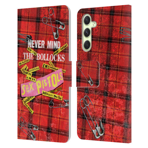 Sex Pistols Band Art Tartan Print Song Art Leather Book Wallet Case Cover For Samsung Galaxy A54 5G