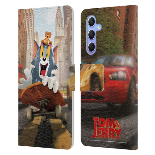 Tom And Jerry Movie (2021) Graphics Best Of Enemies Leather Book Wallet Case Cover For Samsung Galaxy A34 5G