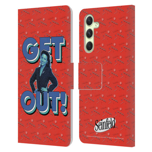 Seinfeld Graphics Get Out! Leather Book Wallet Case Cover For Samsung Galaxy A54 5G