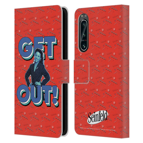 Seinfeld Graphics Get Out! Leather Book Wallet Case Cover For Sony Xperia 5 IV