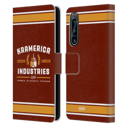 Seinfeld Graphics Kramerica Industries Leather Book Wallet Case Cover For Sony Xperia 5 IV