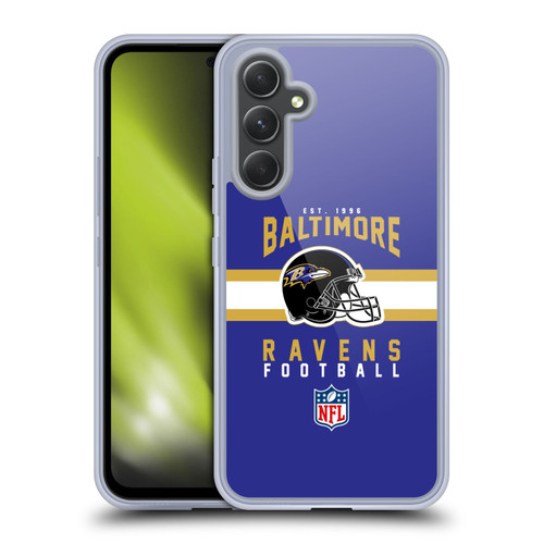 NFL Baltimore Ravens Graphics Helmet Typography Soft Gel Case for Samsung Galaxy A54 5G