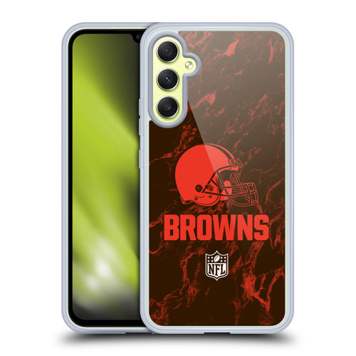 NFL Cleveland Browns Graphics Coloured Marble Soft Gel Case for Samsung Galaxy A34 5G