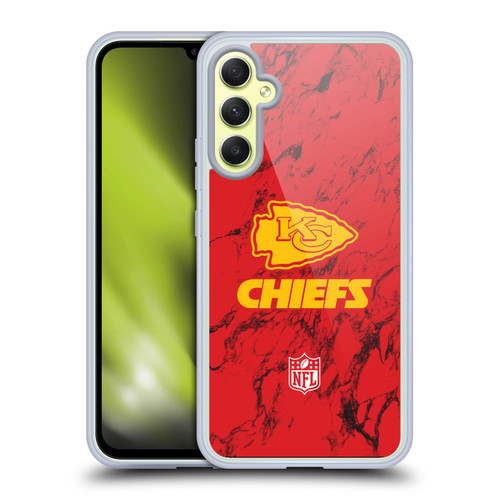 NFL Kansas City Chiefs Graphics Coloured Marble Soft Gel Case for Samsung Galaxy A34 5G