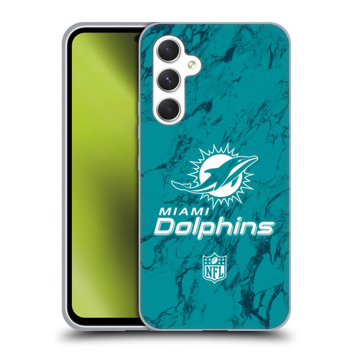 NFL Miami Dolphins Graphics Coloured Marble Soft Gel Case for Samsung Galaxy A54 5G