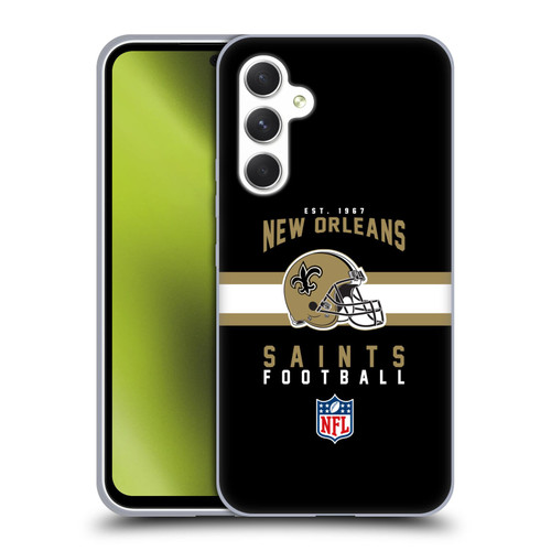 NFL New Orleans Saints Graphics Helmet Typography Soft Gel Case for Samsung Galaxy A54 5G