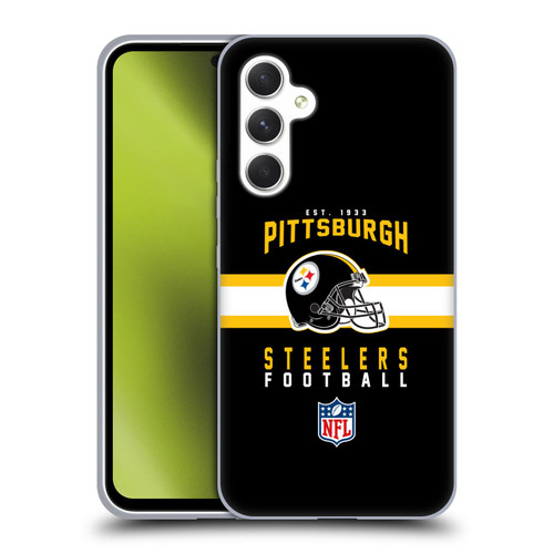 NFL Pittsburgh Steelers Graphics Helmet Typography Soft Gel Case for Samsung Galaxy A54 5G