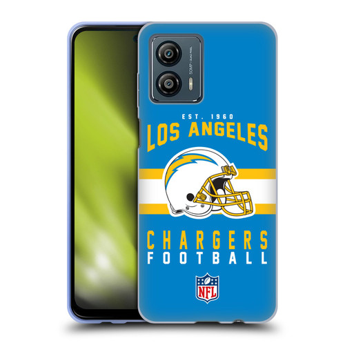 NFL Los Angeles Chargers Graphics Helmet Typography Soft Gel Case for Motorola Moto G53 5G