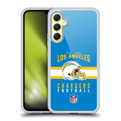 NFL Los Angeles Chargers Graphics Helmet Typography Soft Gel Case for Samsung Galaxy A34 5G