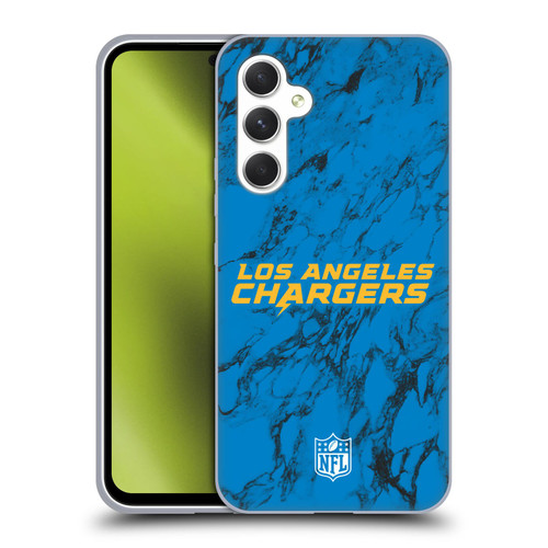 NFL Los Angeles Chargers Graphics Coloured Marble Soft Gel Case for Samsung Galaxy A54 5G