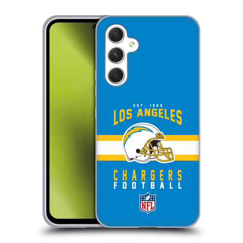 NFL Los Angeles Chargers Graphics Helmet Typography Soft Gel Case for Samsung Galaxy A54 5G