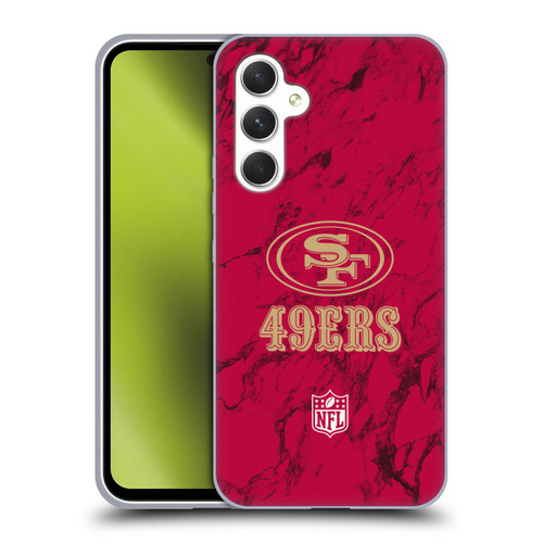 NFL San Francisco 49ers Graphics Coloured Marble Soft Gel Case for Samsung Galaxy A54 5G