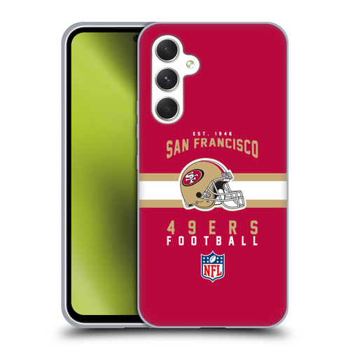 NFL San Francisco 49ers Graphics Helmet Typography Soft Gel Case for Samsung Galaxy A54 5G